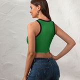 Custom Emerald Green Copper Rose Sleeveless Tank Top
