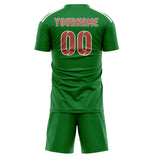 Custom Emerald Green Copper Rose Soccer Jersey
