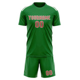 Custom Emerald Green Copper Rose Soccer Jersey