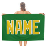 Custom Emerald Green Gold Beach Towel