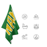 Custom Emerald Green Gold Beach Towel