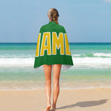 Custom Emerald Green Gold Beach Towel