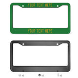 Custom Emerald Green Yellow License Plate Frame