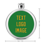 Custom Emerald Green Yellow Hip Flask