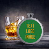 Custom Emerald Green Yellow Hip Flask