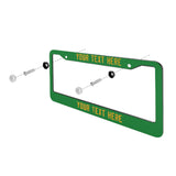 Custom Emerald Green Yellow License Plate Frame