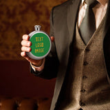 Custom Emerald Green Yellow Hip Flask