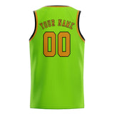 Custom Emerald Green & Yellow Colors Design Sports Basketball Jersey