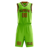 Custom Emerald Green Yellow Basketball Set