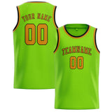 Custom Emerald Green & Yellow Colors Design Sports Basketball Jersey