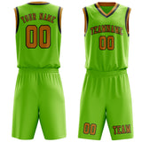 Custom Emerald Green Yellow Basketball Set