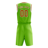 Custom Emerald Green Yellow Basketball Set