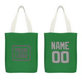 Custom Emerald Green Gray Canvas Tote Bag