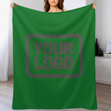 Custom Emerald Green Dark Grey Blanket