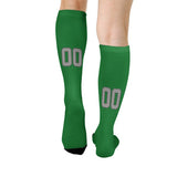 Custom Emerald Green Gray Knee-High Sock