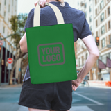 Custom Emerald Green Gray Canvas Tote Bag
