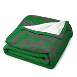 Custom Emerald Green Dark Grey Blanket