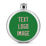 Custom Emerald Green Light Pink Hip Flask