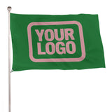 Custom Emerald Green Light Pink Flag