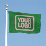 Custom Emerald Green Light Pink Flag