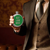 Custom Emerald Green Light Pink Hip Flask