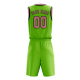 Custom Emerald Green Light Pink Basketball Set
