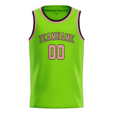 Custom Emerald Green & Light Pink Colors Design Sports Basketball Jersey