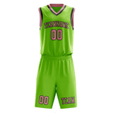 Custom Emerald Green Light Pink Basketball Set