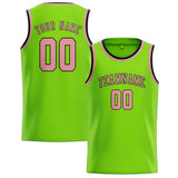 Custom Emerald Green & Light Pink Colors Design Sports Basketball Jersey