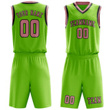 Custom Emerald Green Light Pink Basketball Set