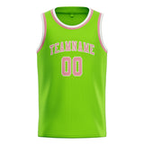 Custom Emerald Green & Light Pink Colors Design Sports Basketball Jersey