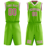 Custom Emerald Green Light Pink Basketball Set