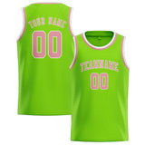 Custom Emerald Green & Light Pink Colors Design Sports Basketball Jersey