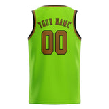 Custom Emerald Green & Khaki Colors Design Sports Basketball Jersey