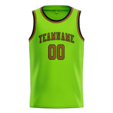 Custom Emerald Green & Khaki Colors Design Sports Basketball Jersey