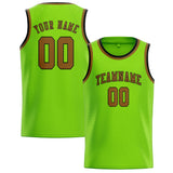Custom Emerald Green & Khaki Colors Design Sports Basketball Jersey