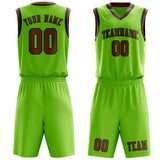 Custom Emerald Green Khaki Basketball Set