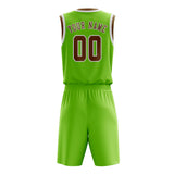 Custom Emerald Green Khaki Basketball Set