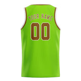 Custom Emerald Green & Khaki Colors Design Sports Basketball Jersey