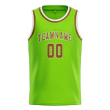 Custom Emerald Green & Khaki Colors Design Sports Basketball Jersey
