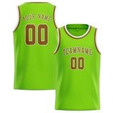 Custom Emerald Green & Khaki Colors Design Sports Basketball Jersey