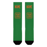 Custom Emerald Green Orange Knee-High Sock