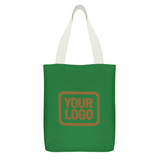 Custom Emerald Green Orange Canvas Tote Bag