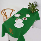 Custom Emerald Green Khaki Square Table Cloth