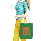 Custom Emerald Green Orange Canvas Tote Bag