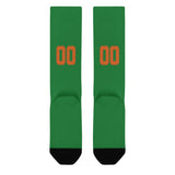 Custom Emerald Green Orange Knee-High Sock