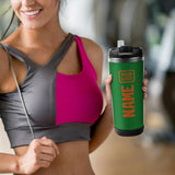 Custom Emerald Green Orange Stainless Steel Water Cup