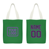 Custom Emerald Green Purple Canvas Tote Bag