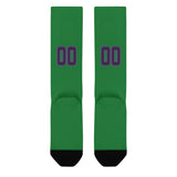 Custom Emerald Green Purple Knee-High Sock