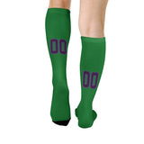 Custom Emerald Green Purple Knee-High Sock